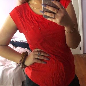 calvin klein dark orange t-shirt